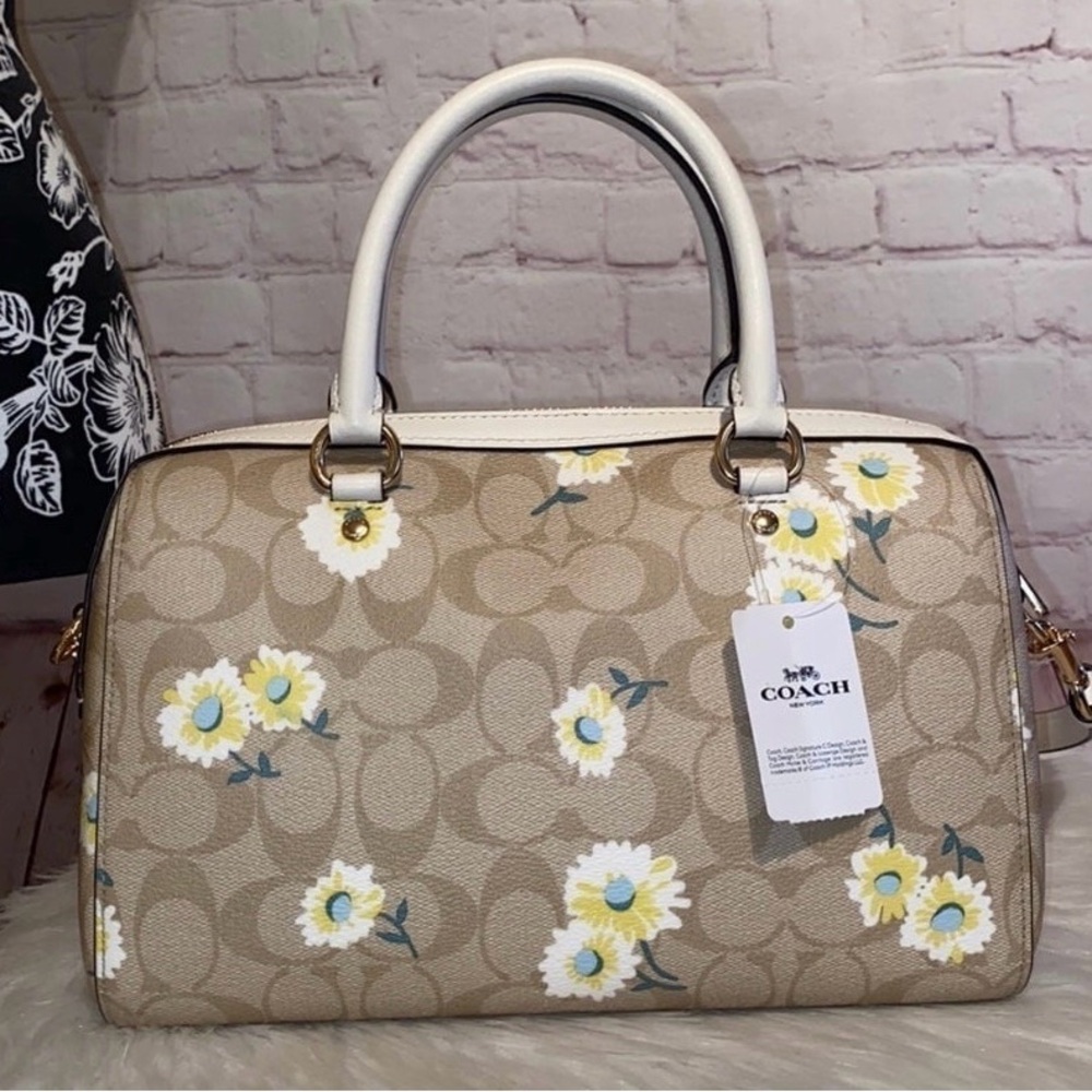 Coach Daisy/Signature Print ROWAN Satchel/Wallet 2pc Set - Picture 6 of 11